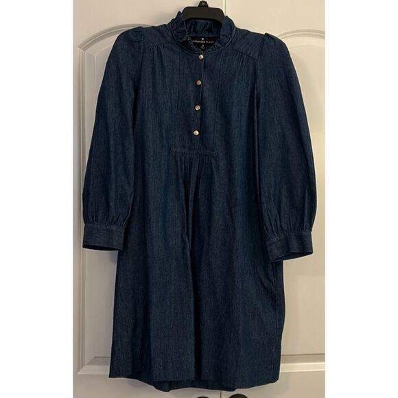 Pomander Place Claiborne Chambray Denim Cotton Dress Size M - Picture 5 of 8